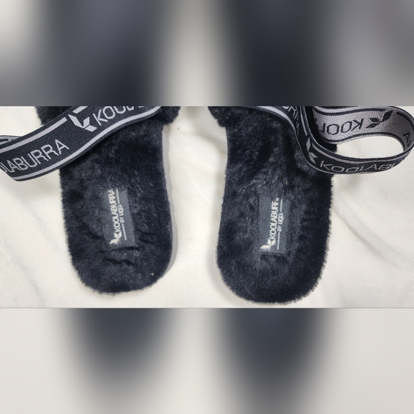Koolaburra By Ugg Backstrap Fuzzy Sandals Black Size 11 - Picture 7 of 8